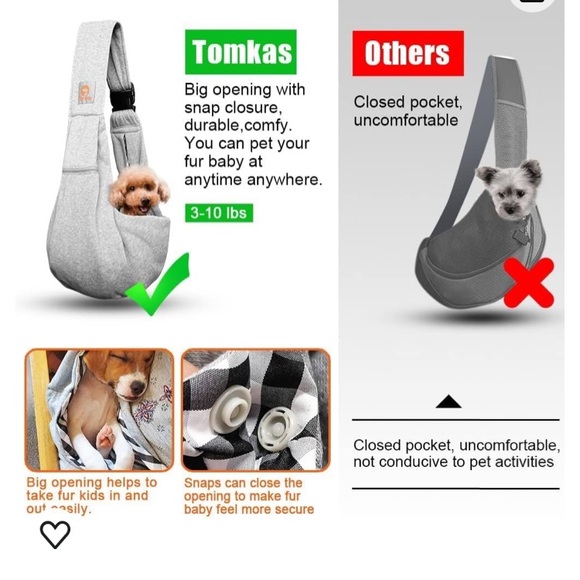 NWOT TOMKAS Dog Sling Carrier - Picture 15 of 15